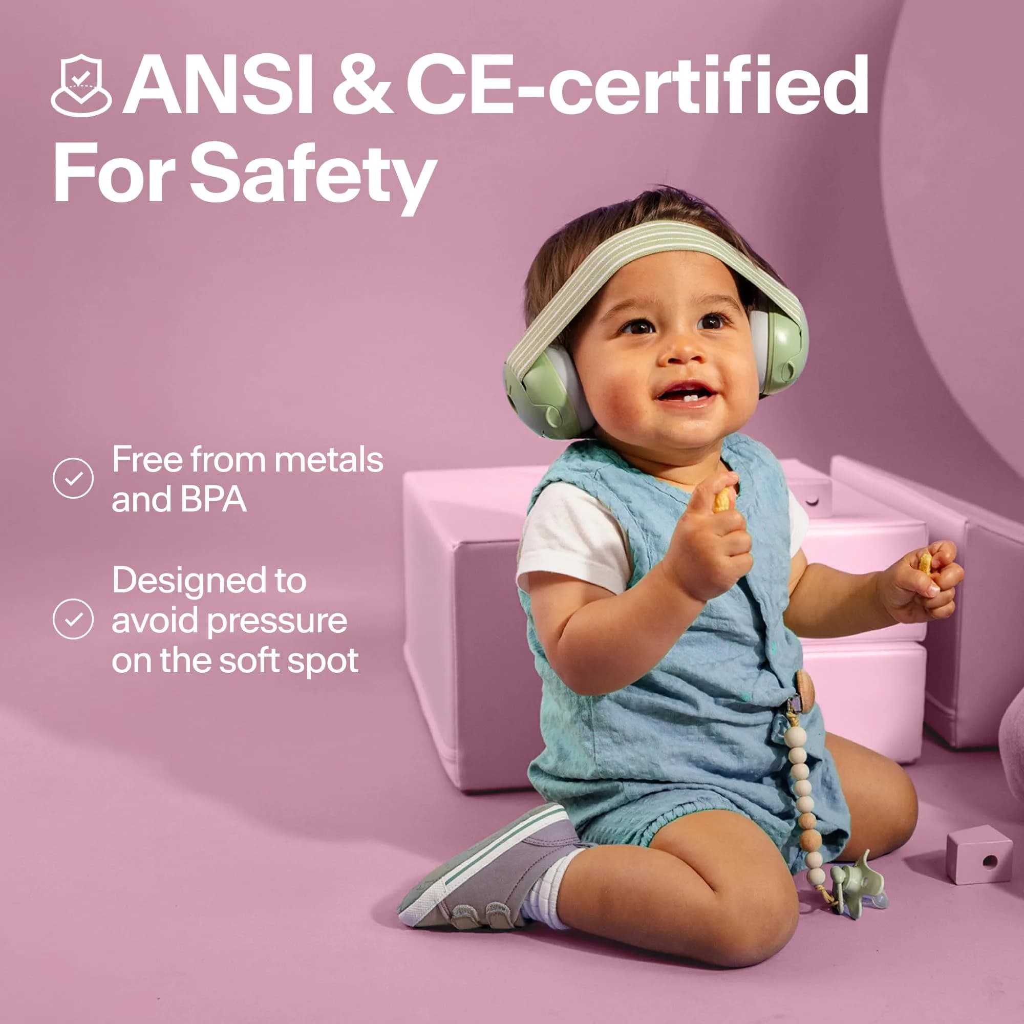 Alpine Muffy Baby Pink Earmuffs for Babies & Toddlers up to 36 Months | CE & ANSI Certified Noise Reduction - view 4