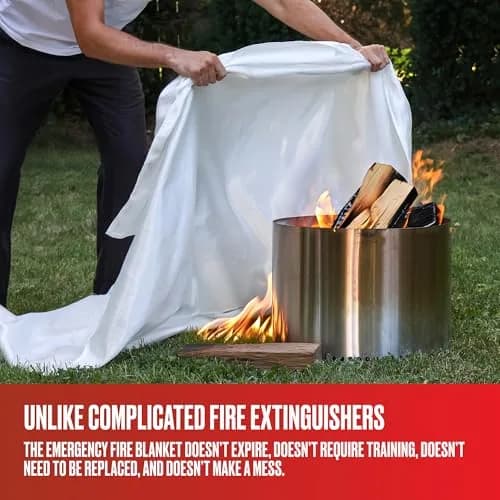 Premium Defense Fire Blanket 40” x 40” | 2 Pack, White, Fire-Resistant Fiberglass thumbnail 5