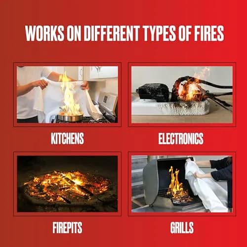 Premium Defense Fire Blanket 40” x 40” | 2 Pack, White, Fire-Resistant Fiberglass thumbnail 3