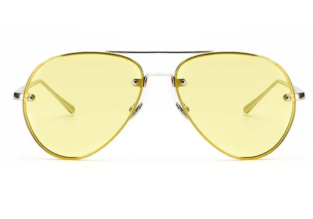 Freckles Mark Classic Oversized Aviator Sunglasses Gold Yellow 62mm | UV400 Protection — Yellow