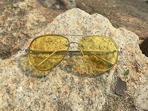 Freckles Mark Classic Oversized Aviator Sunglasses Gold Yellow 62mm | UV400 Protection thumbnail 2