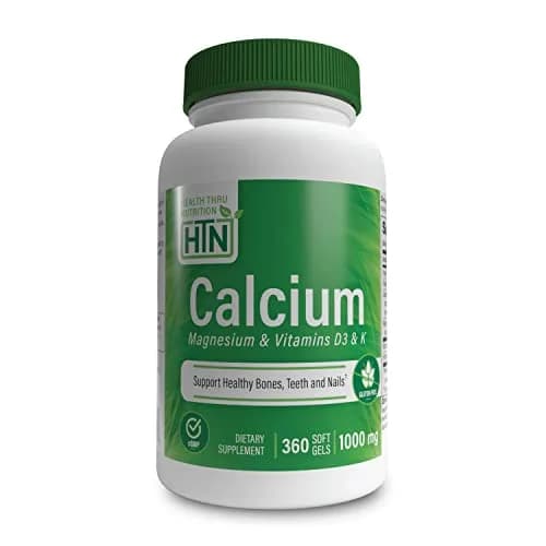 Health Thru Nutrition Calcium 1000mg & Magnesium 400mg | Bone Support with Vitamin D3 & K (360 Softgels) thumbnail 1