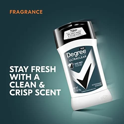 Degree Men UltraClear Black + White Antiperspirant Deodorant 4 Count 10.8 oz (2.7 oz Each) | 72-Hour Sweat & Odor Protection thumbnail 4