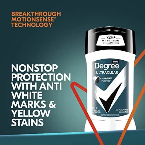 Degree Men UltraClear Black + White Antiperspirant Deodorant 4 Count 10.8 oz (2.7 oz Each) | 72-Hour Sweat & Odor Protection thumbnail 6