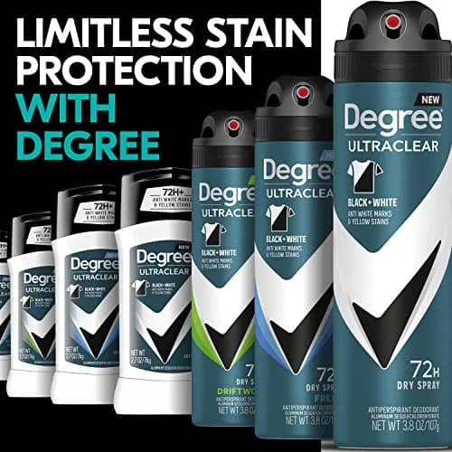 Degree Men UltraClear Black + White Antiperspirant Deodorant 4 Count 10.8 oz (2.7 oz Each) | 72-Hour Sweat & Odor Protection thumbnail 7