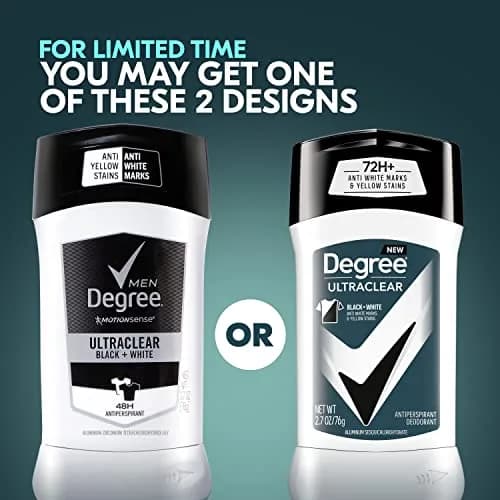 Degree Men UltraClear Black + White Antiperspirant Deodorant 4 Count 10.8 oz (2.7 oz Each) | 72-Hour Sweat & Odor Protection thumbnail 2