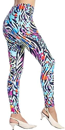 Ndoobiy Women’s Printed Leggings Full-Length Regular Size Workout Legging Pants Soft Capri M1-zebra64-1 | Animal Print thumbnail 2