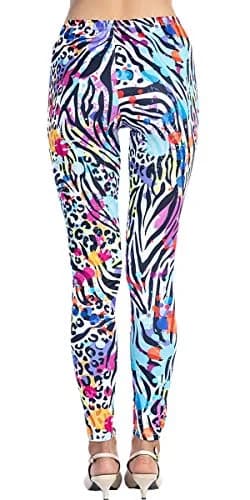 Ndoobiy Women’s Printed Leggings Full-Length Regular Size Workout Legging Pants Soft Capri M1-zebra64-1 | Animal Print thumbnail 3