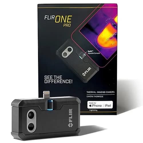 FLIR ONE Thermal Imaging Camera for iOS Smartphones (iPhone 14 & Older), 240x180 Super Resolution (80x60 Native IR) | Jobsite Tough — Pro - iPhone Lightning Port