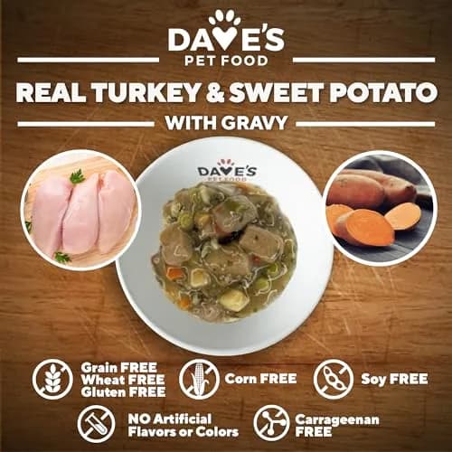 Dave's Pet Food Wet Dog Food, Turkey & Sweet Potato Stew, 13.2 oz | Grain-Free, USA Made, All Natural thumbnail 3