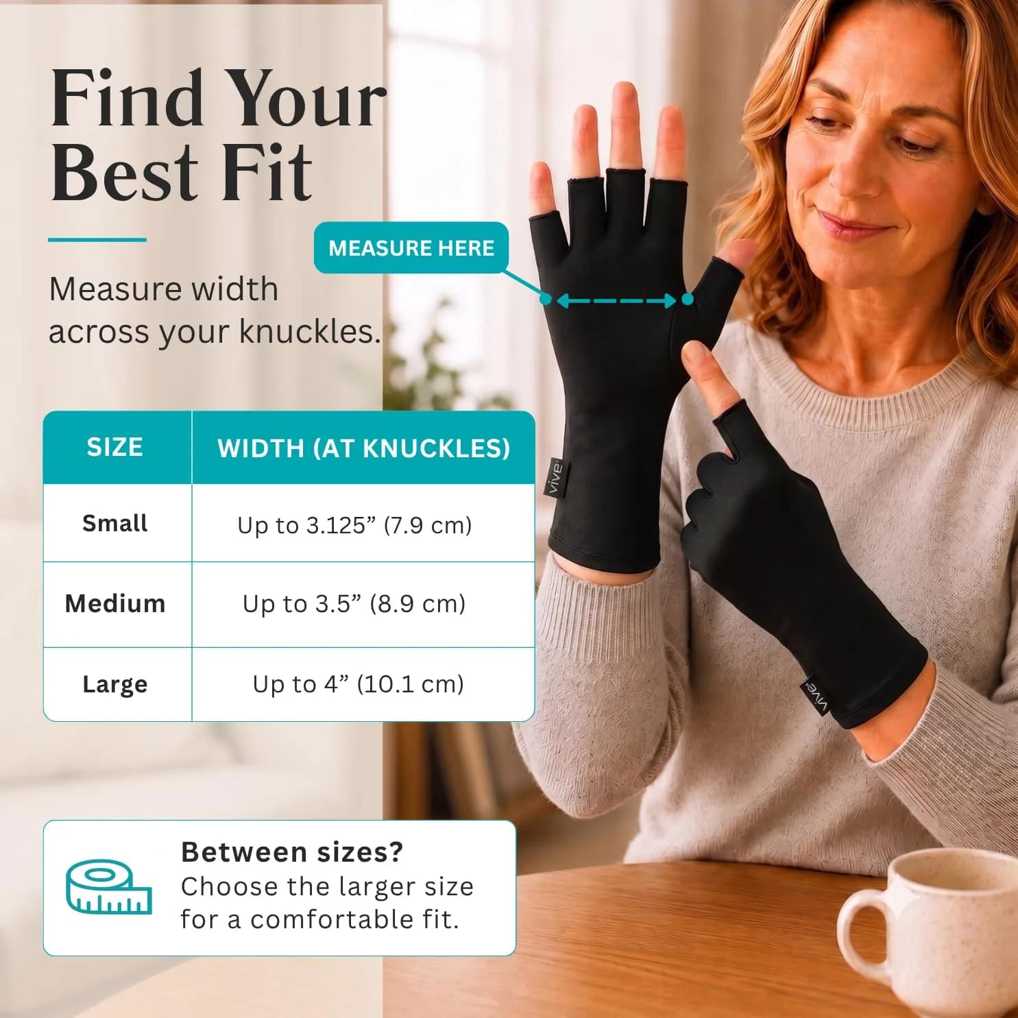 Vive Arthritis Gloves for Men & Women - Medium Black | Soothing Compression Therapy for Joint Pain Relief - view 5