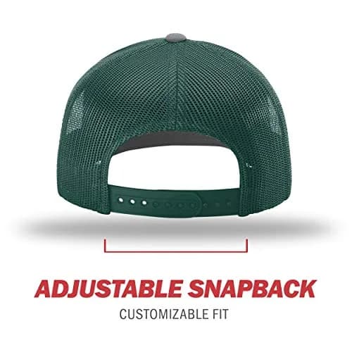 Richardson Unisex 112 Trucker Baseball Cap - Heather Grey/Dark Green, One Size - view 4
