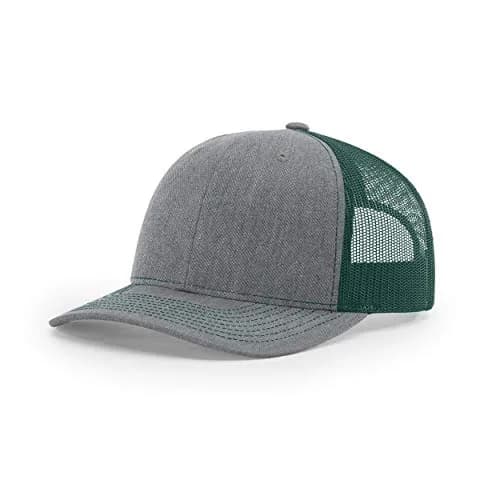 Richardson Unisex 112 Trucker Baseball Cap - Heather Grey/Dark Green, One Size - main product image