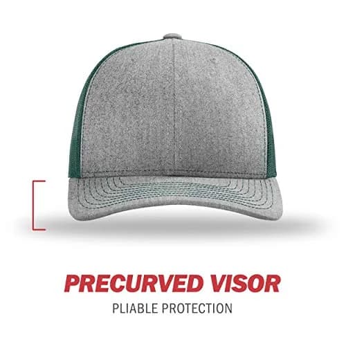 Richardson Unisex 112 Trucker Baseball Cap - Heather Grey/Dark Green, One Size - view 2