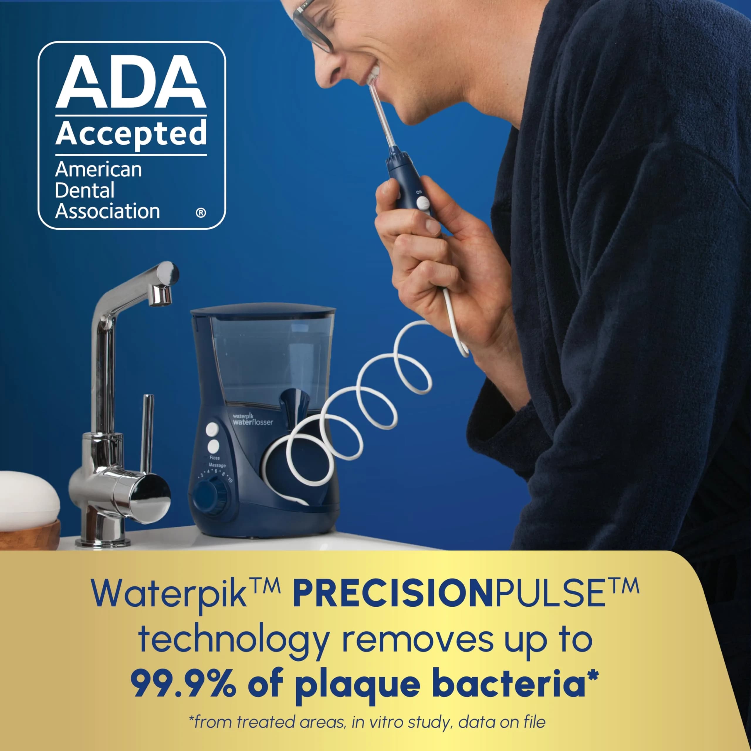 Waterpik Aquarius Countertop Water Flosser Blue 22 fl oz (650 ml) | ADA Accepted Oral Irrigator - view 3