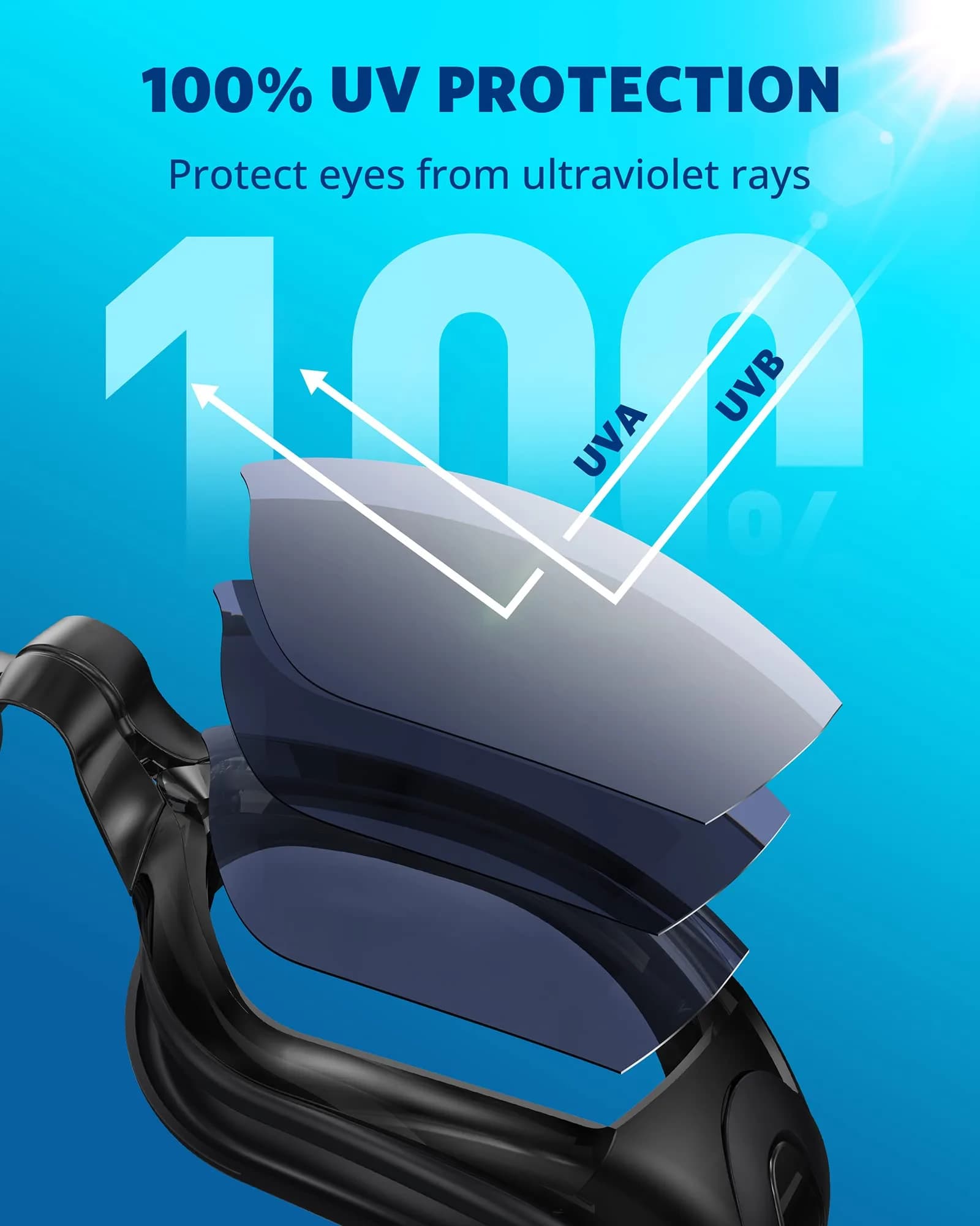 Aegend Swim Goggles, No Leaking Full Protection Adult Youth - Clear Lens - view 2
