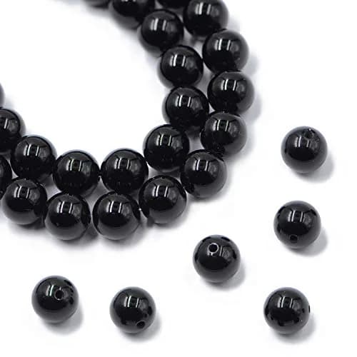 AD Beads Natural Gemstone Beads 4mm | Black Onyx Round Jewelry Craft Beads thumbnail 1