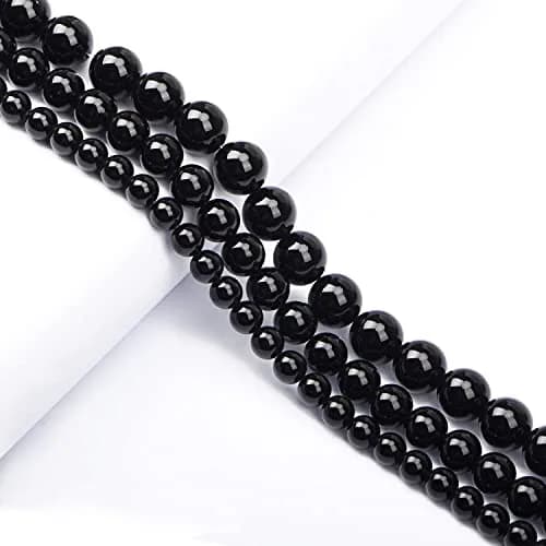 AD Beads Natural Gemstone Beads 4mm | Black Onyx Round Jewelry Craft Beads thumbnail 4