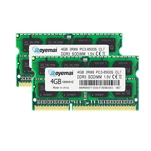 D DUOMEIQI 8GB (2x4GB) DDR3 1066MHz SODIMM RAM Kit | Compatible with Select MacBook, iMac, Mac Mini Models thumbnail 1