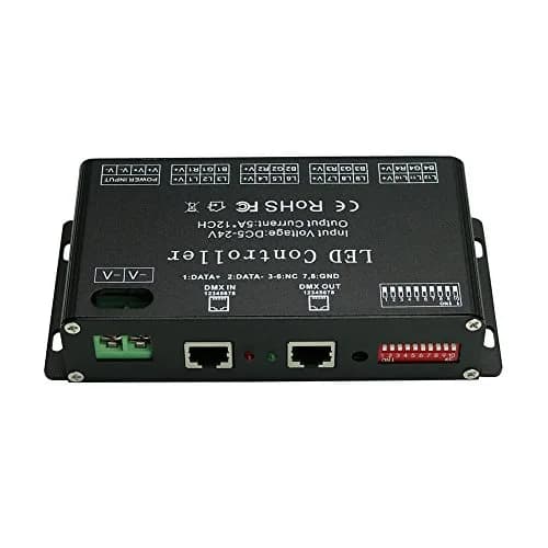AMKI DMX 512 LED Decoder Controller for RGB Tape Strip Light Dimmer Driver (12 Channel) thumbnail 4