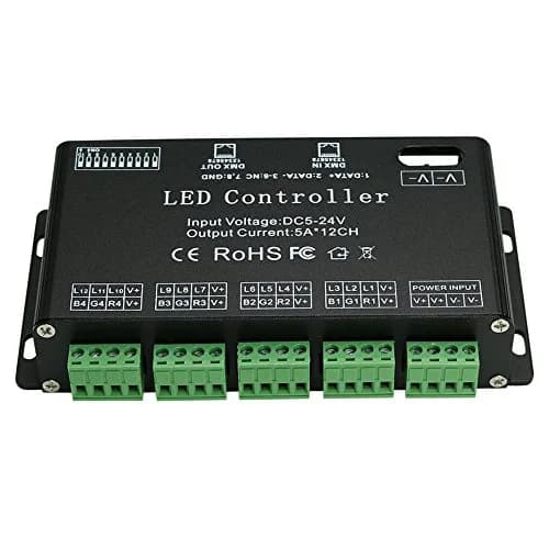 AMKI DMX 512 LED Decoder Controller for RGB Tape Strip Light Dimmer Driver (12 Channel) thumbnail 7