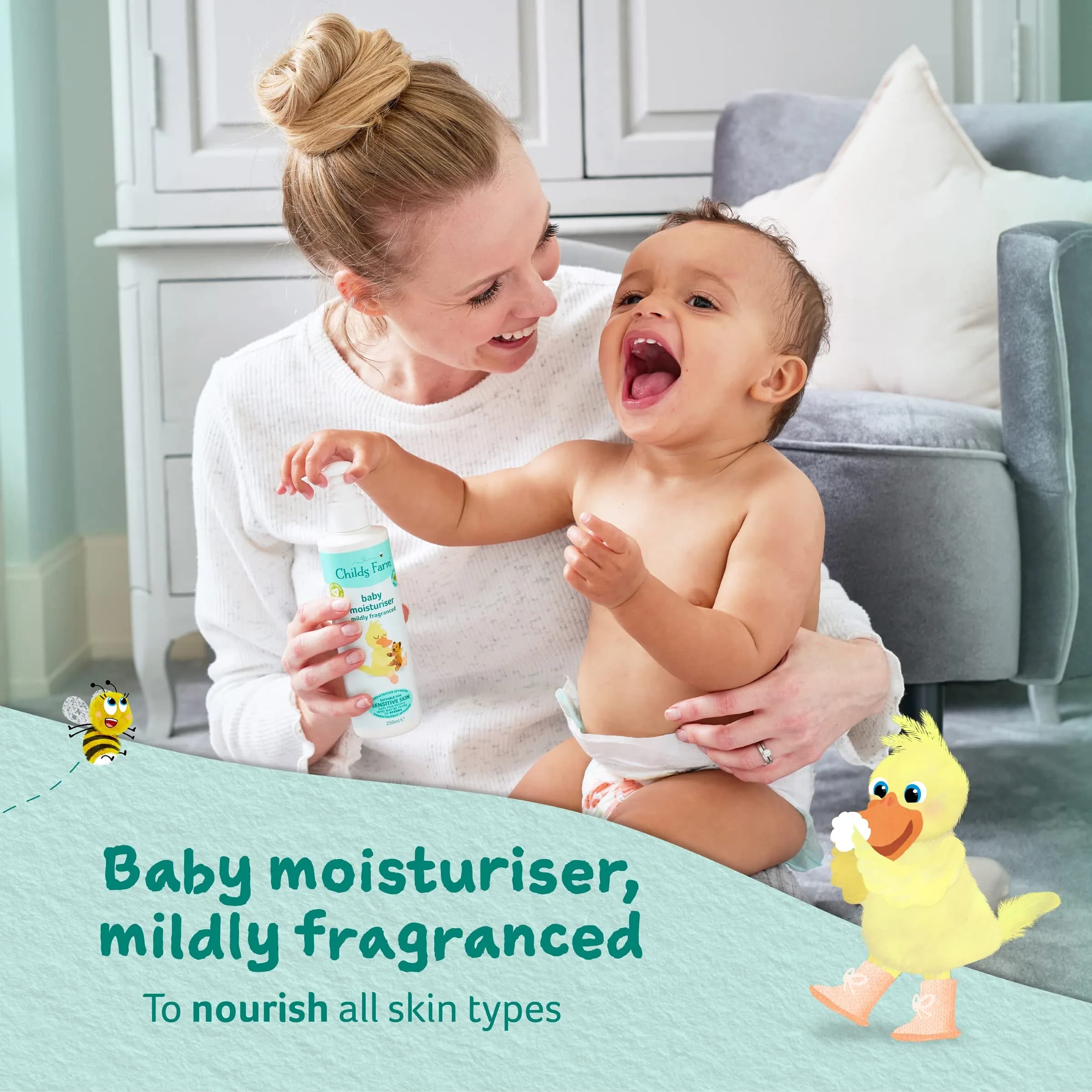 Childs Farm Baby Moisturiser 250ml (8.5 Fl Oz) - Gentle Lotion for Sensitive Skin & Eczema - view 2