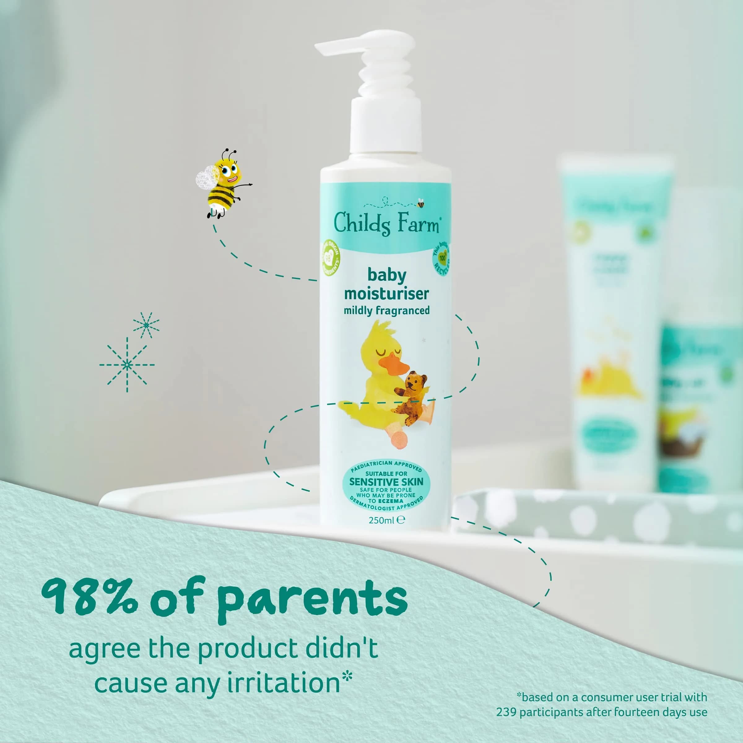 Childs Farm Baby Moisturiser 250ml (8.5 Fl Oz) - Gentle Lotion for Sensitive Skin & Eczema - view 3