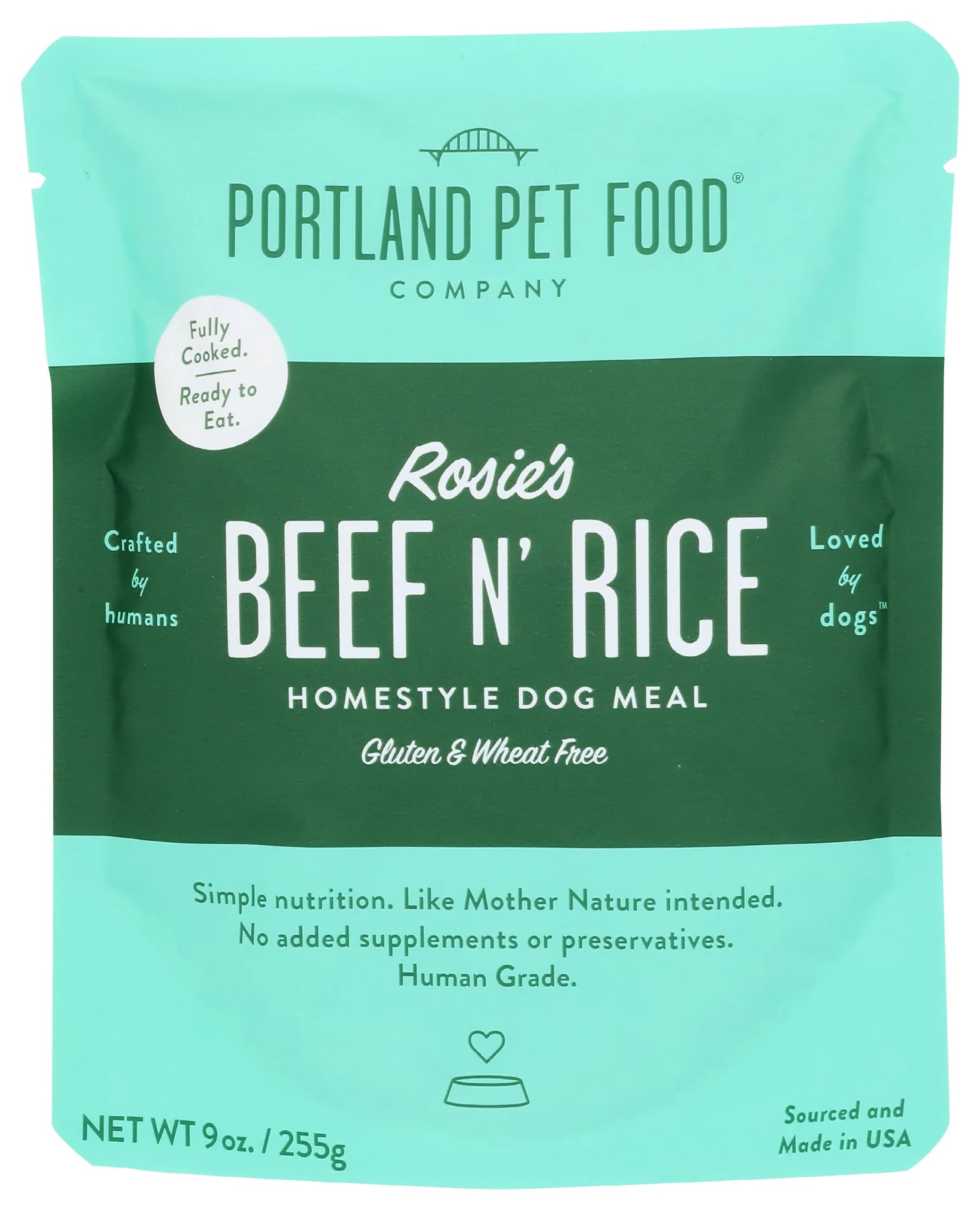CRAFTED BY HUMANS LOVED BY DOGS Homestyle Dog Meal Rosies Beef N Rice 9 Ounce | USDA Beef, Gluten-Free, Ready to Serve