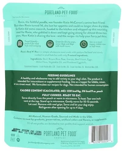 CRAFTED BY HUMANS LOVED BY DOGS Homestyle Dog Meal Rosies Beef N Rice 9 Ounce | USDA Beef, Gluten-Free, Ready to Serve thumbnail 2