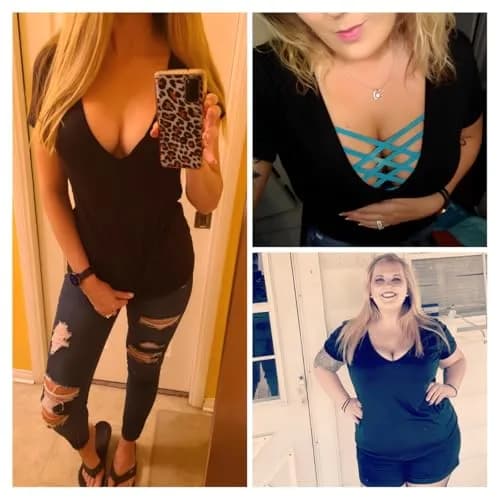 Beyove Women Solid Deep V Neck Summer Tops 2XL | Casual Loose Fit Short Sleeve thumbnail 5