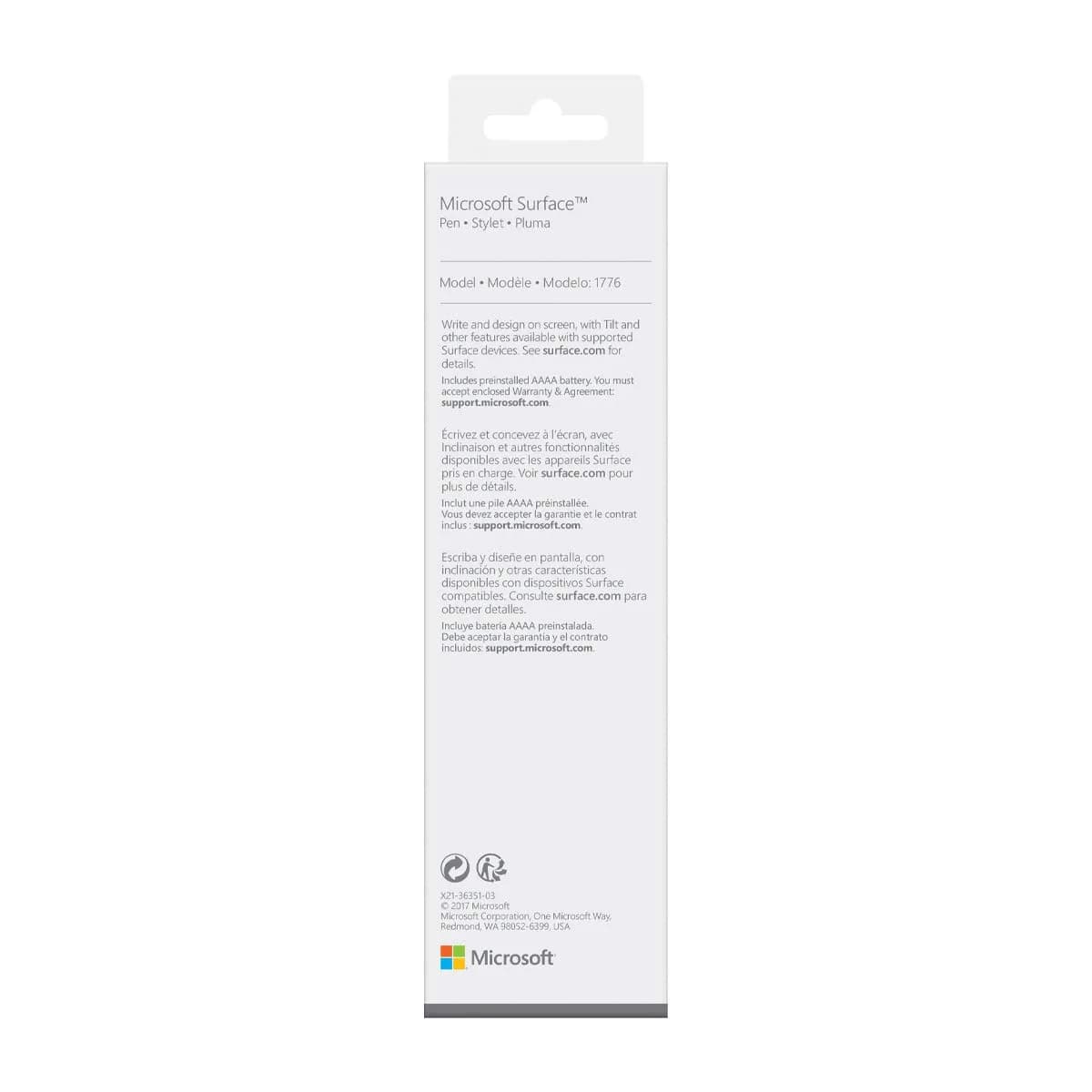 Microsoft Surface Pen Platinum Model 1776 with Eraser | 4096 Pressure Points, Low Latency, Tilt Support - view 9