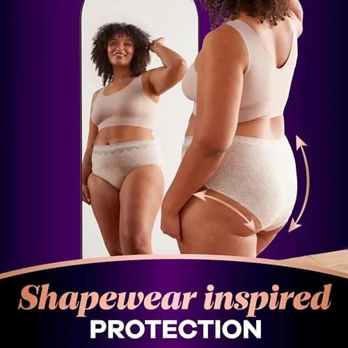 Always Discreet Boutique Incontinence & Postpartum Underwear Large Rosy | Soft, Thin, Leak-Proof Fit thumbnail 6