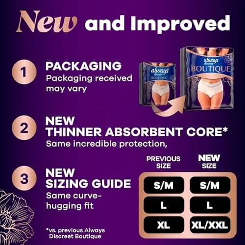 Always Discreet Boutique Incontinence & Postpartum Underwear Large Rosy | Soft, Thin, Leak-Proof Fit thumbnail 9