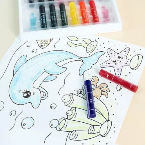 KOKUYO Transparent Oil Gel Crayons 10 Colors | Non-Toxic, Assorted Colors thumbnail 7