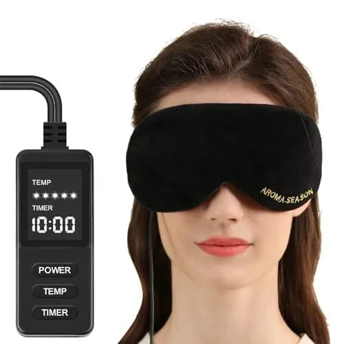 Aroma Season Heated Eye Mask | Warm Compress for Dry Eyes & Migraine Relief, Graphene Heating, Lavender Pack, Black thumbnail 1