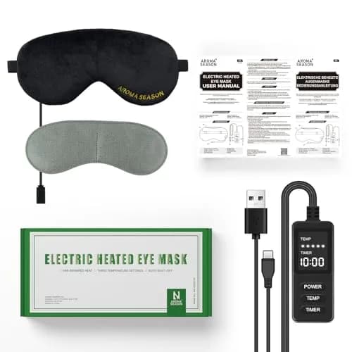 Aroma Season Heated Eye Mask | Warm Compress for Dry Eyes & Migraine Relief, Graphene Heating, Lavender Pack, Black thumbnail 8
