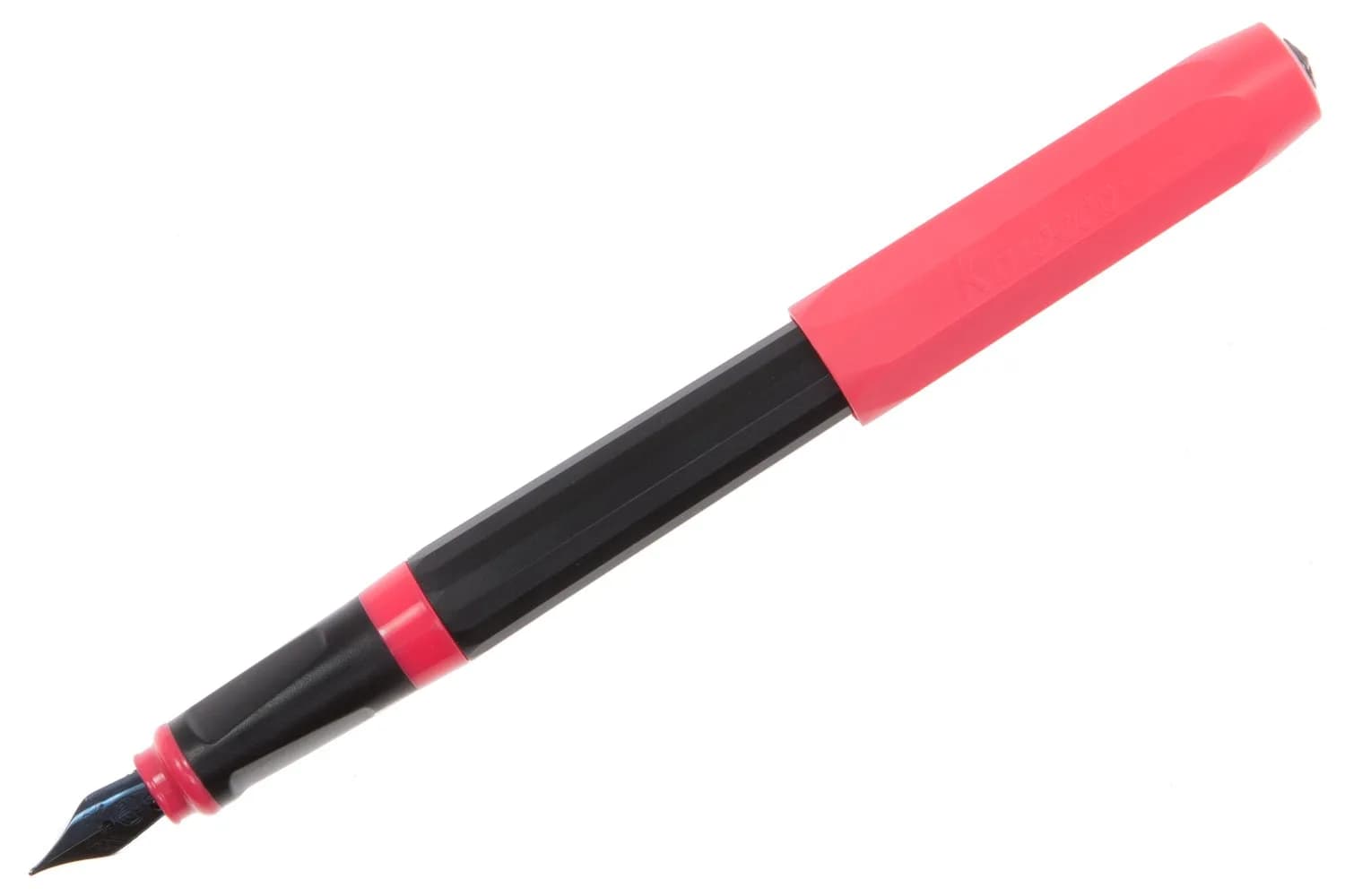 Kaweco Perkeo Fountain Pen Black/Pink Medium Nib | Ergonomic Grip for Fatigue-Free Writing — black / pink