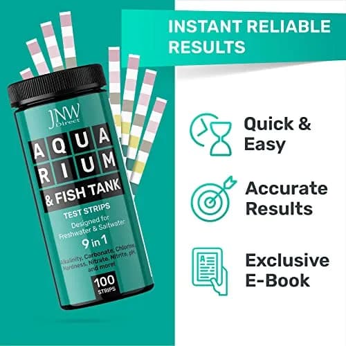 JNW Direct 9-in-1 Aquarium Test Strips - 100 Count | Freshwater & Saltwater Water Quality Testing thumbnail 4