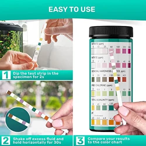 JNW Direct 9-in-1 Aquarium Test Strips - 100 Count | Freshwater & Saltwater Water Quality Testing thumbnail 6
