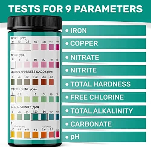 JNW Direct 9-in-1 Aquarium Test Strips - 100 Count | Freshwater & Saltwater Water Quality Testing thumbnail 7