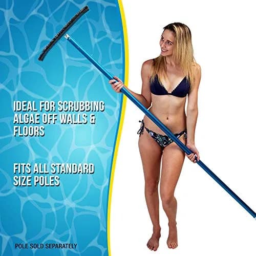 U.S. Pool Supply 18" Pool Brush Head for Inground Pools, Stainless Steel | Heavy-Duty Pool Cleaning Tool thumbnail 3