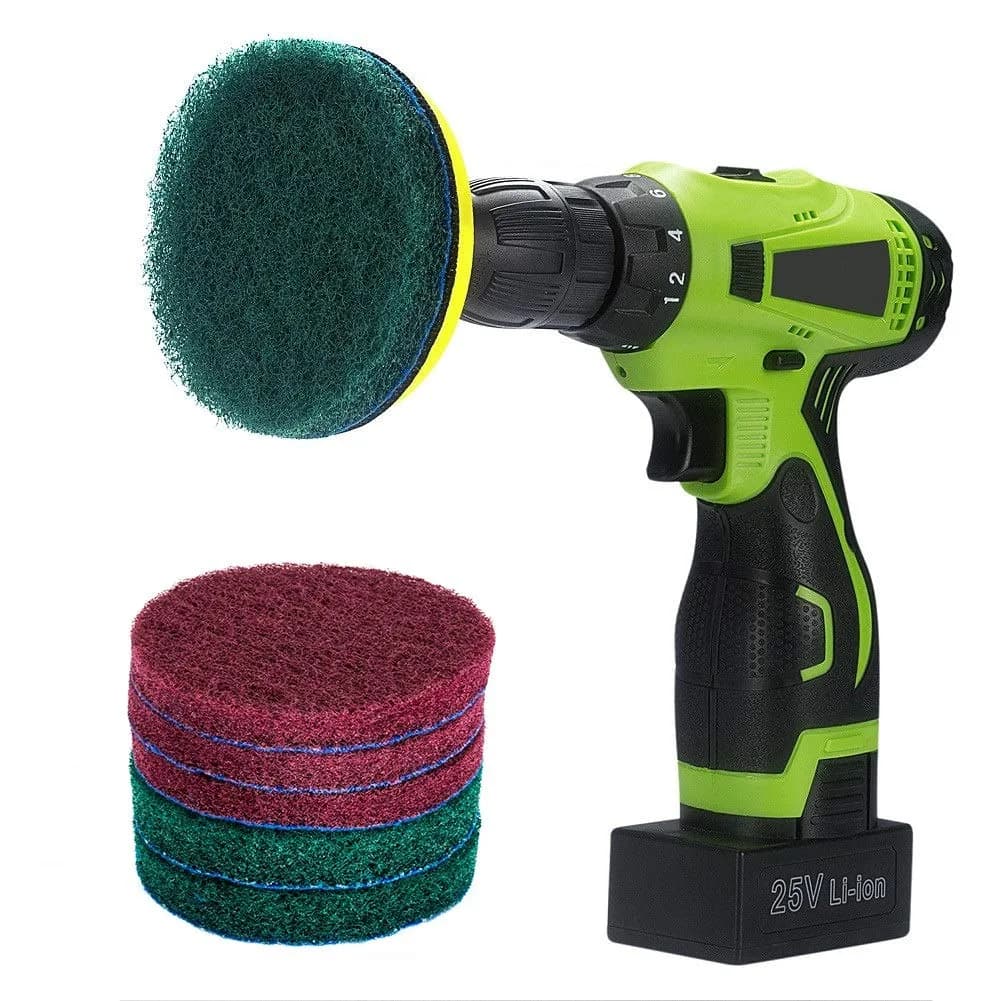 Kichwit Red Cleaning Brush 4 Inch (10.16 cm) | Attaches to Any Cordless Drill - main product image