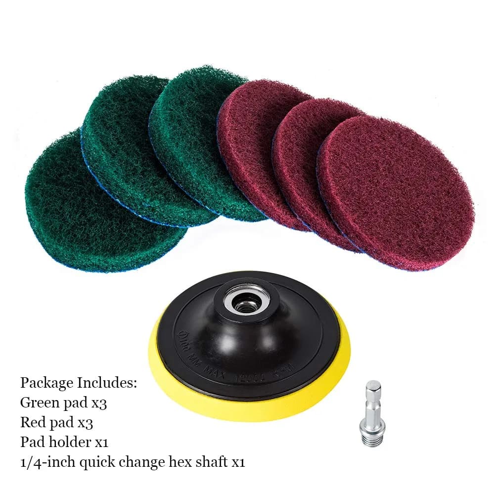 Kichwit Red Cleaning Brush 4 Inch (10.16 cm) | Attaches to Any Cordless Drill - view 2