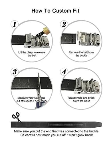 Tonywell Leather Ratchet Belt 32"-45" | Adjustable, Genuine Leather, Automatic Buckle thumbnail 7