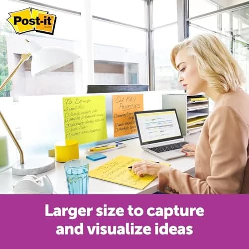 Post-it Super Sticky Big Notes 11 x 11 in. (28 x 28 cm) Yellow | Vision Board & Brainstorming Tool thumbnail 2
