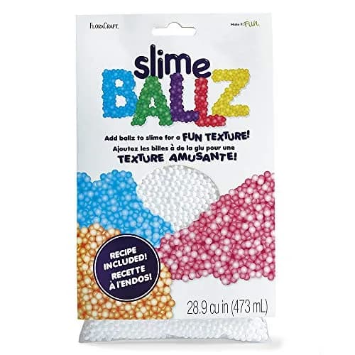 FloraCraft Slime Ballz 2 Cups White | Foam Micro Beads for DIY Floam, Safe & Fun (70-120 chars) thumbnail 1