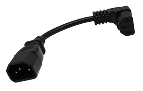 Cerrxian IEC 320 C14 16cm 90° C13 Female to C14 Male Power Extension Cord thumbnail 1