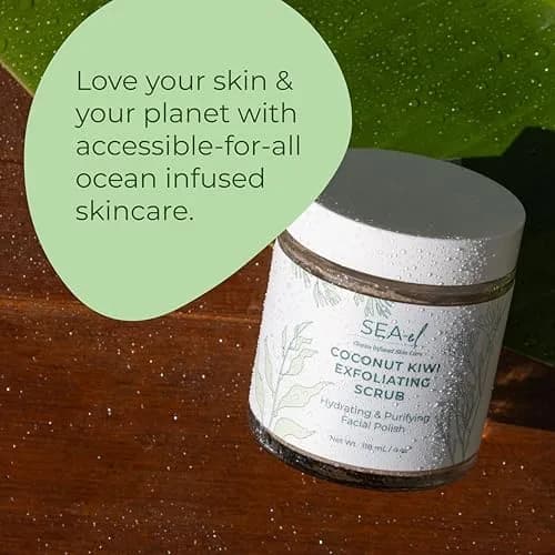 Sea-El Coconut Kiwi Exfoliating Face Scrub 4 Oz | Hydrating, Calming & Purifying thumbnail 5