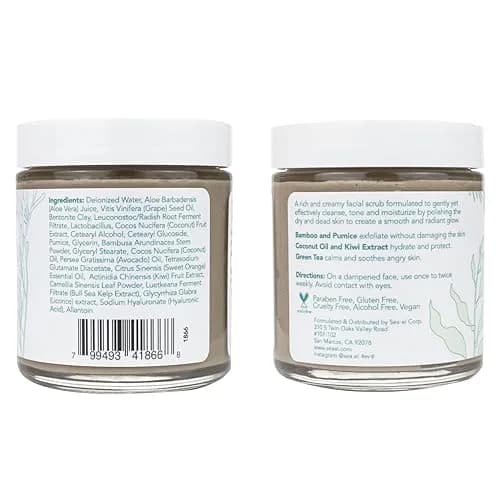Sea-El Coconut Kiwi Exfoliating Face Scrub 4 Oz | Hydrating, Calming & Purifying thumbnail 9