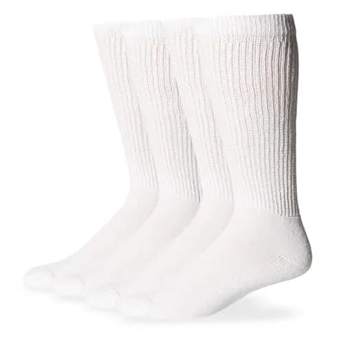 Carolina Ultimate Men's Diabetic Non-binding Mid-Calf Socks 2 Pack, White, Large (US Shoe 9-13) | Breathable Cotton Blend thumbnail 1
